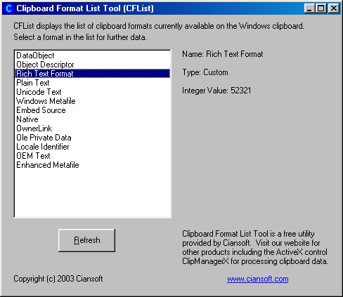 Screenshot for CFList 1.0
